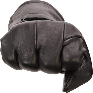 Gants en cuir pour hommes en peau de daim noire OU gants à manchettes doublés thermiquement - Product Image 6