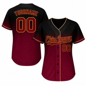 Maillots de baseball personnalisés brodés pour hommes, vente en gros OEM, avec boutons, uniformes de baseball sur mesure - Product Image 2