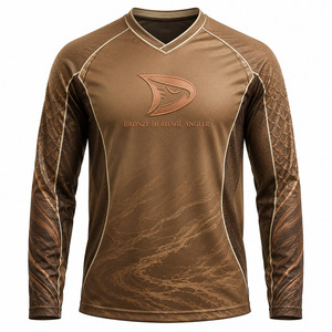 เสื้อเจอร์ซีย์ตกปลาแบบแข่งขันสำหรับผู้ชาย OEM แบบสั่งทำพิเศษ แขนยาว แห้งเร็ว ระบายอากาศได้ดี ไซส์ใหญ่ ผ้าโพลีเอสเตอร์ตาข่าย ปักโลโก้ - Product Image 2
