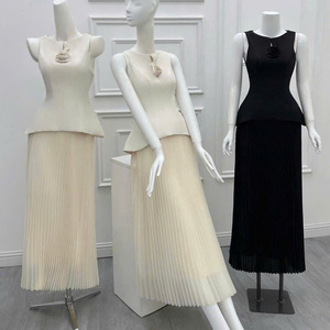 Long Two Piece Summer Casual Skinny Fit Cotton Women's Clothing <b>Set</b> Comfortable Eco-Friendly Washable Customized Packaging - Product Image 1