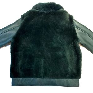 <b>Men's</b> Luxury Leather <b>Shearling</b> Winter <b>Jacket</b> Genuine Sheepskin Fur Aviator Coat Premium Warm Fashion Biker Outerwear Fit - Product Image 6