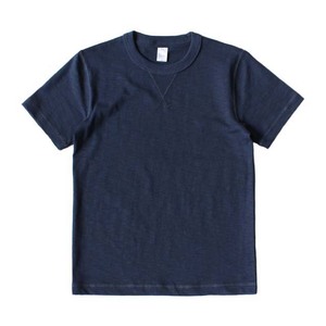 T-shirt décontracté pour homme, bleu marine, manches courtes, col rond, en jersey de coton, coupe classique - Product Image 1