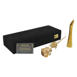 Rosa Bañada en Oro de 24k con Acabado Dorado y Empaque de Lujo en Caja, Rosa Real Decorativa, Regalo para el Día de San Valentín, Rosa Natural - Product Image 3