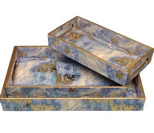 Plateau de service en MDF à prix d'usine, avec impression émaillée, artisanat naturel, personnalisé pour le thé, le petit-déjeuner, les aliments, l'hôtellerie - Product Image 5