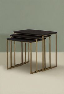 Stylish Metal <b>Nesting</b> Table Set With Minimalist Design For Luxury Villa And Hotel Room Decoration - Product Image 3