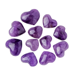 Piedras de Cristal de Amatista Natural Pulida en Forma de Corazón, Tema de Amor, Colección de San Valentín, Decoración Artesanal - Product Image 1