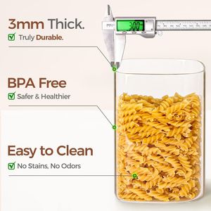 2 Pezzi Contenitori in Vetro a Bocca Larga da 4,6 Litri (1,2 Galloni) con Coperchi per Conservazione di Farina e Zucchero - Product Image 4