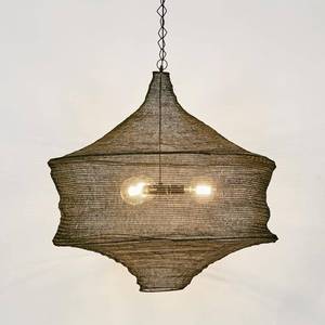 Decoración Colgante de Techo de Malla Metálica Boho Moderna Tejida a Mano, con Acentos LED Negros - Product Image 4