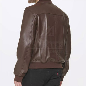 Stylish Genuine <b>Leather</b> Winter <b>Jacket</b> for <b>Men</b> Stand Collar Front Logo Breathable Eco-Friendly Comfortable Fit for Daily Wear - Product Image 3