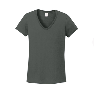 Camiseta de Mujer con Cuello en V, Manga Corta Abullonada, Color Sólido, Corte Holgado, Informal, Tejido de Punto, 100% Algodón, Transpirable, para Verano - Product Image 1