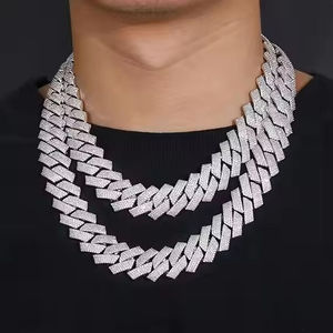 Cadena cubana de oro de 10k hecha a mano con incrustaciones de moissanita y diamantes, elegante, de 16mm, para hombre y mujer, estilo hip hop, collar y pulseras con dijes - Product Image 3