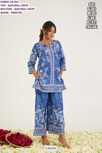 Zohra Regal Set Women's Crepe Floor-Length Traditional Kurta/<b>Kurti</b> with Sun Protection & Quick Dry - Product Image 4