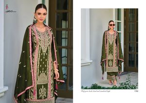 New Designer Long Pakistani Suit <b>Top</b> Palazoo Dupptta Fancy Style Heavy Embroidery Premium Silk <b>Indian</b> Pakistani - Product Image 5