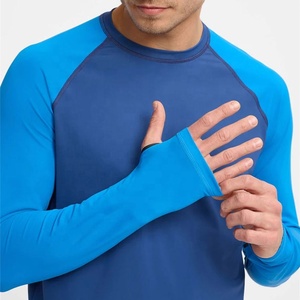Men's Oversized <b>Raglan</b> <b>Sleeve</b> <b>T</b>-<b>Shirt</b> Solid Color Contrast Trim O-Neck Casual Long <b>Sleeve</b> 100% Cotton Knitted Fabric - Product Image 6