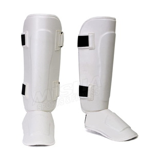 Protections de tibia et coussinets d'entraînement Muay Thai en cuir et PU avec protection de base pour MMA et boxe, ajustement universel - Product Image 2