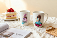Vente en gros de tasses en céramique en argile polymère 3D avec logo personnalisé pour cadeau