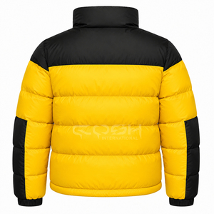 เสื้อแจ็คเก็ตพัฟเฟอร์ Cosh International สีเหลืองดำ ตัดต่อสีแบบ Color Blocking กันลม คอตั้ง สำหรับฤดูหนาว สวมใส่สบาย หนา ปิดด้วยซิป ทรงปกติ - Product Image 3