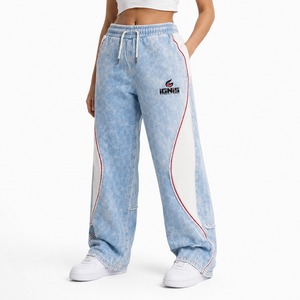 Women's Oversized Acid Wash Sweatpants Drawstring Waist Vintage <b>Fleece</b> <b>Joggers</b> Casual Fitness Lounge Pants with Pockets - Product Image 4