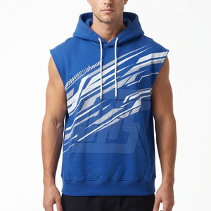 Hoodies sans manches décontractés pour hommes, en coton, à capuche, surdimensionnés, pour la gym, l'entraînement, le sport, le streetwear, vêtements respirants - Product Image 3