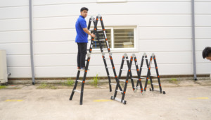 บันไดพับอลูมิเนียม VIETLADDERS NVLG-45 แบบ 4 ตอน 4x6 ขั้น ดีไซน์ปรับได้หลายตำแหน่ง สำหรับใช้งานในอุตสาหกรรม บ้าน และซูเปอร์มาร์เก็ต - Product Image 6