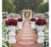 Urne de mariage classique blanche haut de gamme – Jardinière de luxe pour allée et entrée de mariage pour mariages indiens en destination