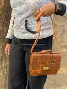 Real Handmade Full Grain Genuine Crunch Leather Handbag Stylish <b>Women</b> Real Vintage Leather <b>Office</b> Use Cross Body Shoulder <b>Bag</b> - Product Image 3