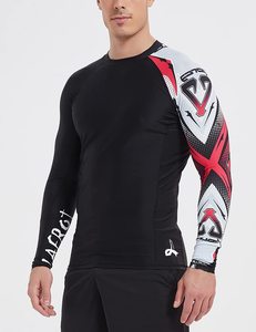 เสื้อแรชการ์ดแบบสั่งทำได้สำหรับทุกเพศ OEM ซับลิเมชั่น UPF 50 ป้องกันรังสียูวีสำหรับครอสฟิต ผ้าโพลีเอสเตอร์รัดรูป ขายส่งจากโรงงาน OEM - Product Image 6