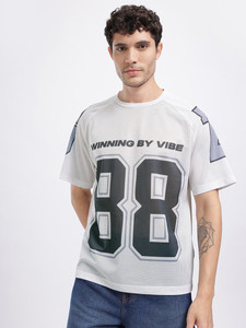 Camiseta deportiva de malla para hombre con estampado de "Winning By Vibe" número 88, manga corta, cuello redondo, transpirable, corte regular - Product Image 1