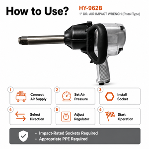 Llave de Impacto Neumática de 1 Pulgada con Mango Tipo Pistola, Extensión de Ancla, 12000 Ft-Lb de Torque, 3500 RPM para Reparación Automotriz - Product Image 6
