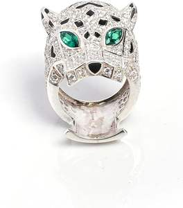 Bagues en argent sterling 925, zircone cubique, spinelle verte, bijoux œil de panthère, bague cocktail, bijoux unisexe - Product Image 2