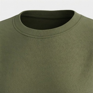 Conjunto Casual de 2 Piezas para Mujer en Verde Oliva, Camiseta de Manga Corta con Cuello Redondo y Pantalones Cortos de Punto por Encima de la Rodilla, Corte Holgado, Primavera - Product Image 4