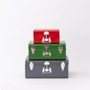 Modern Metal <b>Storage</b> Trunk Box Decorative Organizer Chest for Home Hotel Living Room Office Table Decor - Product Image 2