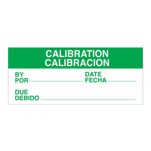 Etiquetas de Calibración Bilingües Inglés/Español, Adhesivo Permanente, Impresas con UV, Etiquetas Escribibles para Equipos de Laboratorio - Product Image 1
