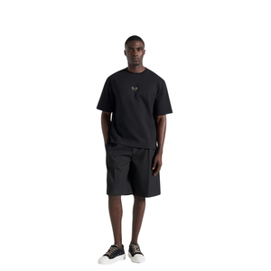 T-shirt homme col rond manches courtes avec motif court de tennis et raquette imprimé sur la poitrine, coupe décontractée, vente en gros, personnalisable, OEM, en coton - Product Image 1