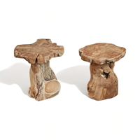 Table basse Lombok en bois de racine de teck, couleur naturelle, haute qualité, écologique, hauteur réglable, meubles de salon