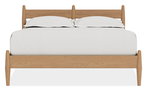 Contemporary Light Wood <b>Bed</b> <b>Frame</b> with Tapered Legs | KD Flat Pack Bedroom Furniture India - Product Image 2