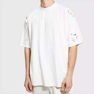 T-shirts unisexes personnalisés en gros, effet vieilli, délavés à l'acide pour hommes et femmes, t-shirts usés, t-shirts vintage - Product Image 5