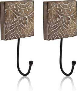 ไม้แขวนเสื้อไม้ทำมือแบบชั้นเดียวติดผนัง สำหรับแขวนเสื้อแจ็คเก็ต ผ้าเช็ดตัว และตะขอแขวนประตู - Product Image 6