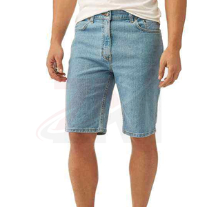 Pantalones Cortos de Mezclilla para Hombre, Lavado Claro, Cintura Media, Pierna Recta, Casuales, de Verano, Algodón Transpirable, Ropa de Moda de Alta Calidad, Venta al Por Mayor - Product Image 1