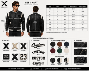 X Sports City <b>Leather</b> Wear Men <b>Leather</b> X Varsity <b>Jackets</b> By Material Combination Fleece & <b>Leather</b> Casual Stylish <b>Leather</b> Varsity - Product Image 6