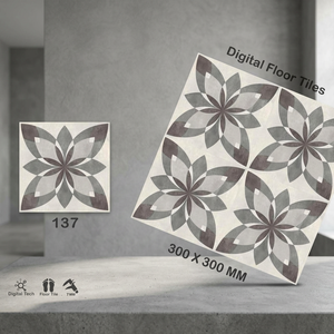 Qualité d'exportation 12x12 30x30 Vistaar Marque Moderne Fleur Design Céramique 300x300mm Carreaux de sol en porcelaine émaillée mate numérique - Product Image 3
