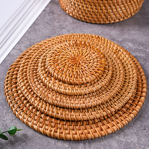 Assiette en rotin écologique du Vietnam, en bambou naturel tressé, motif floral classique TUYET DUNG, vente en gros - Product Image 4