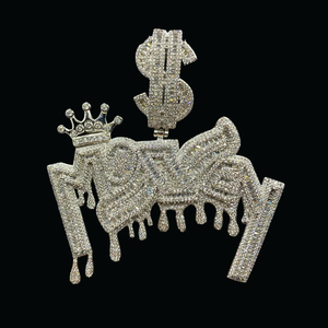 Custom Moissanite Silver Hip Hop Pendant Logo Necklace VVS Diamond Mossanite Letter Moissanite <b>Name</b> Pendant With Iced Out <b>Chain</b> - Product Image 1