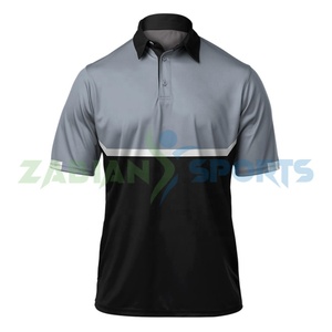 เสื้อโปโลผ้าฝ้ายระบายอากาศได้ดีสำหรับผู้ชาย, เสื้อกีฬาแขนสั้น100% แห้งเร็วกีฬากลางแจ้งแบบถักลายพื้น - Product Image 1