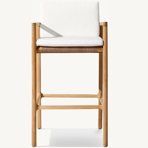 Muebles de silla de madera de teca con detalles de ratán, hermosos y duraderos para uso en exteriores en la terraza o el jardín. - Product Image 1