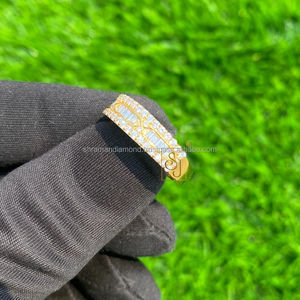 Anillo de Lujo de Oro Sólido de 14K con Diamantes Naturales Clásicos, Anillo Personalizado con Engaste de Garras, para Fiesta, Boda, Compromiso, Aniversario, Regalo Unisex - Product Image 5
