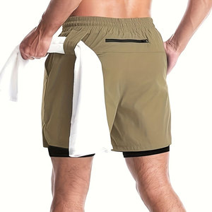 Best Quality Double-<b>layer</b> Sports Shorts with Drawstring for Summer Fitness Training and Fashionable Sports Shorts - Product Image 2