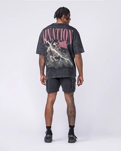 Hot Sale Men Drop Shoulder Boxy Graphic Tee Oversized Short Sleeve Breathable Cotton Casual Daily Wear Loose Top top mens - Product Image 2