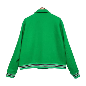 Chaqueta Varsity Negra Transpirable y Ligera, Manga Larga, Cierre de Botones, Cuello Alto, Ropa Exterior para Mujer, Otoño, Chinille - Product Image 4