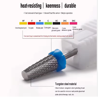 Ensemble professionnel d'embouts de ponceuse à ongles en céramique et tungstène, embouts de manucure russe en carbure de diamant, avec prise US, dans un tube en plastique